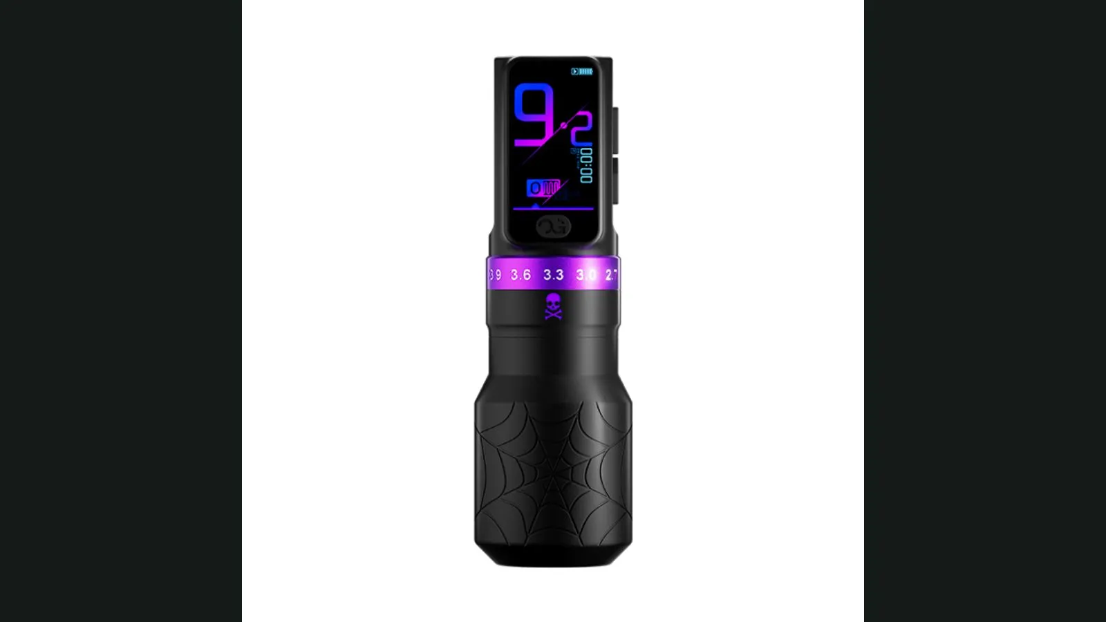 Black Widow Adjustable Stroke Wireless Tattoo Pen product photography from OG Produce
